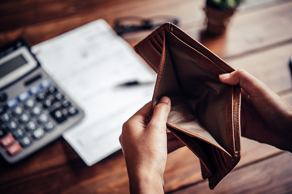 empty wallet stock image